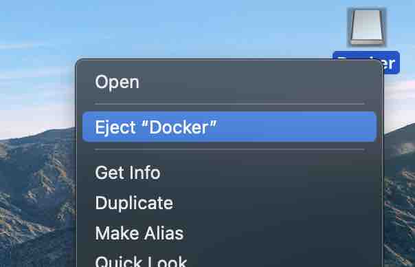 Eject Docker Setup Drive